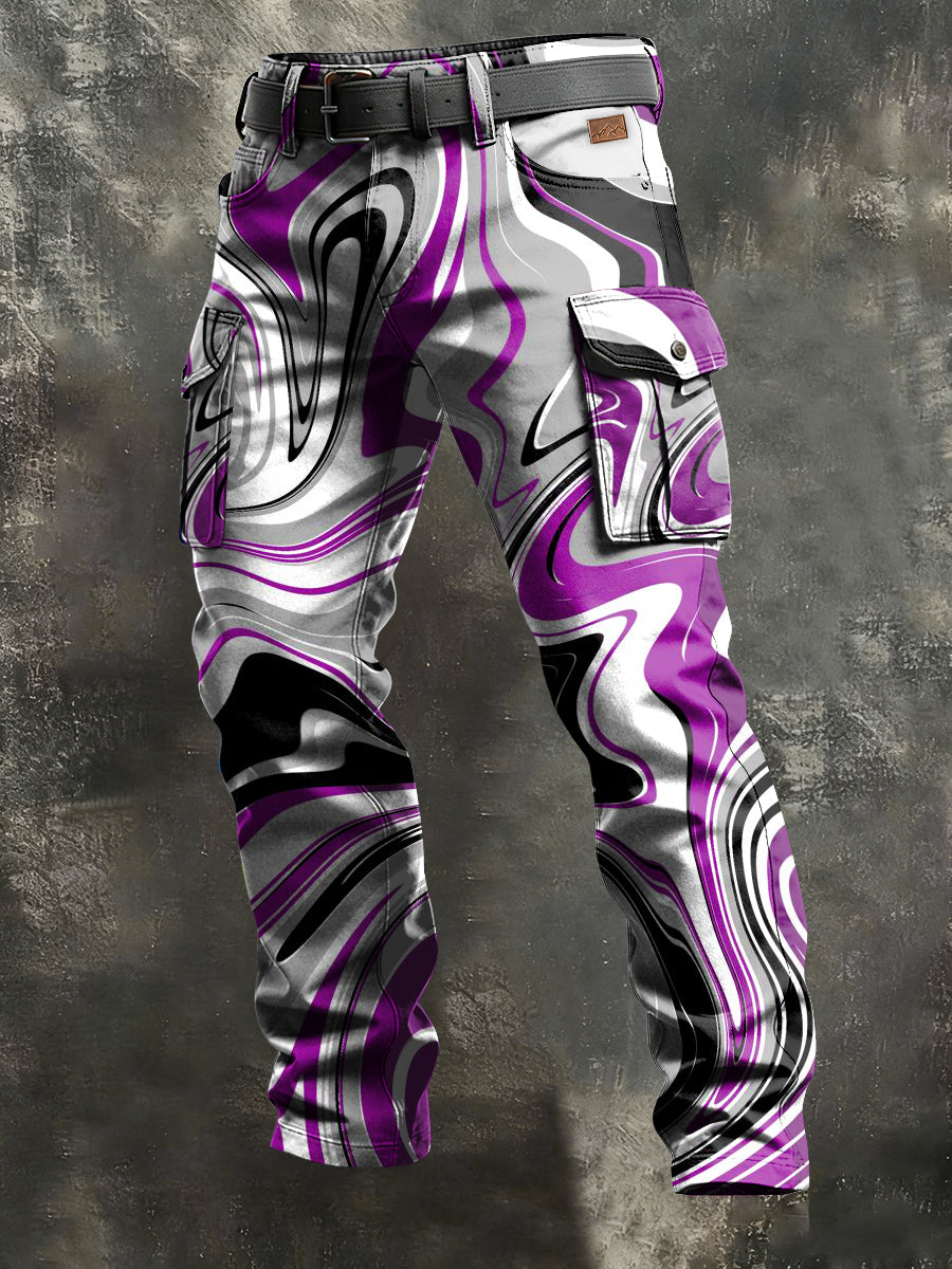 Herren-Retro-Urlaub Business-Kunstdruck Freizeit-Hose