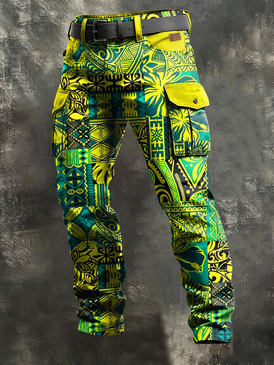 Herren-Retro-Urlaub Business-Kunstdruck Freizeit-Hose
