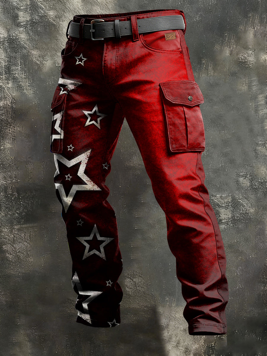 Herren-Retro-Urlaub Business-Kunstdruck Freizeit-Hose