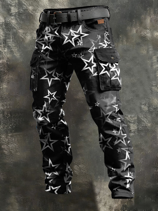 Herren-Retro-Urlaub Business-Kunstdruck Freizeit-Hose
