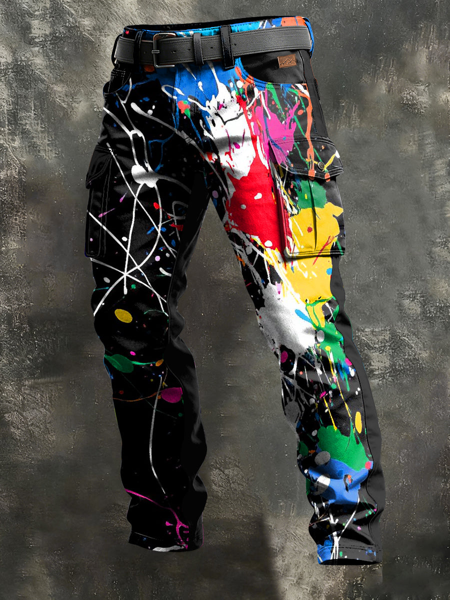 Herren-Retro-Urlaub Business-Kunstdruck Freizeit-Hose