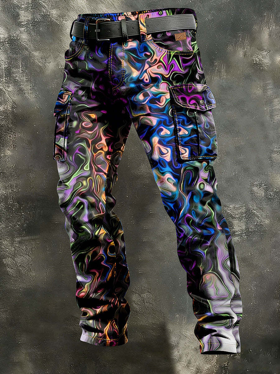 Herren-Retro-Urlaub Business-Kunstdruck Freizeit-Hose