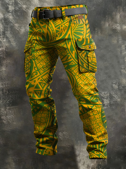 Herren Retro-Urlaub Business Hawaii Kunstdruck Freizeit kleidung Hose