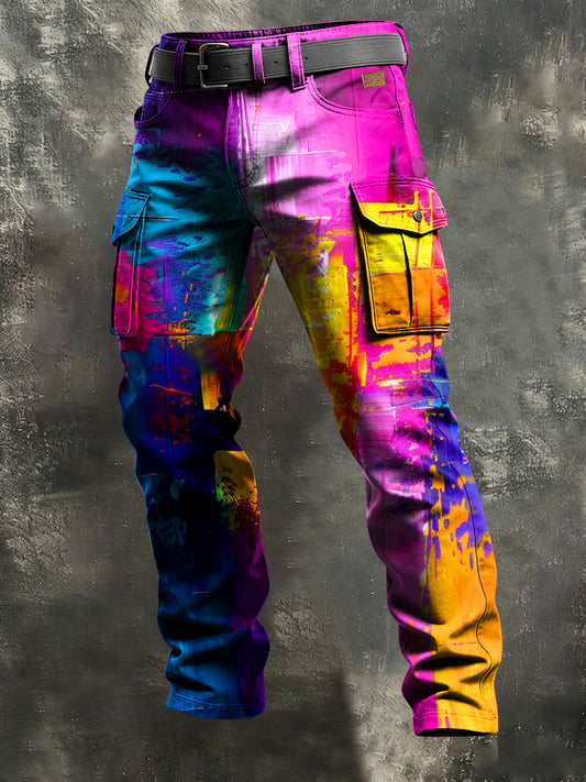 Herren-Retro-Urlaub Business-Kunstdruck Freizeit-Hose