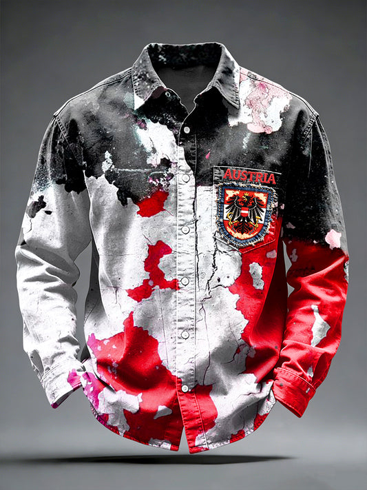 Herren Österreichi scher Adler Print Vintage Shirt