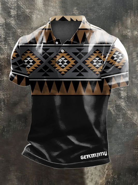 Männer rustikales Stammes muster "DEUTSCHLAND" Polo-Shirt