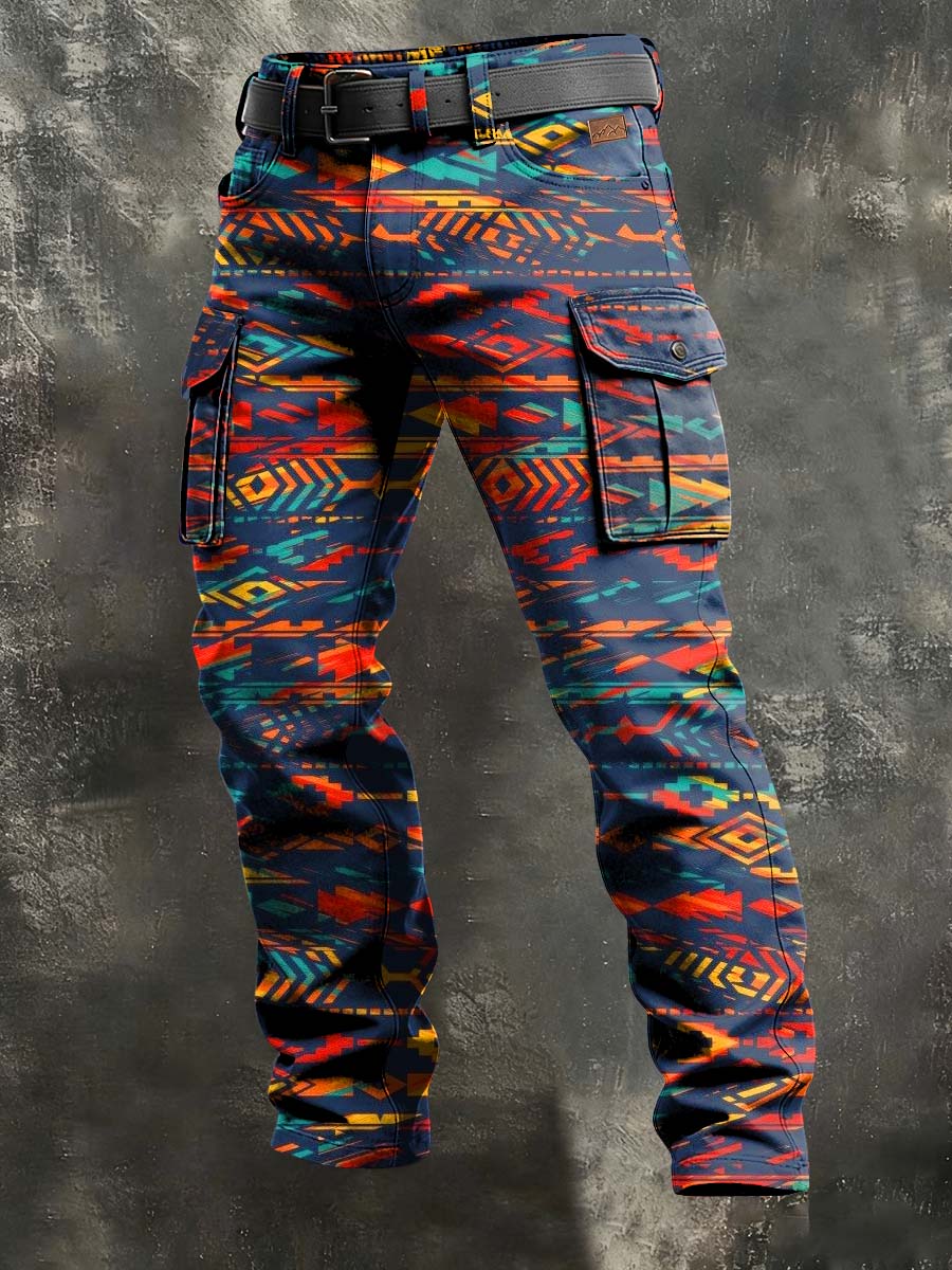 Herren-Retro-Urlaub Business-Kunstdruck Freizeit-Hose