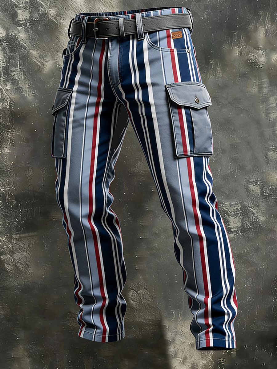 Herren-Retro-Urlaub Business-Kunstdruck Freizeit-Hose