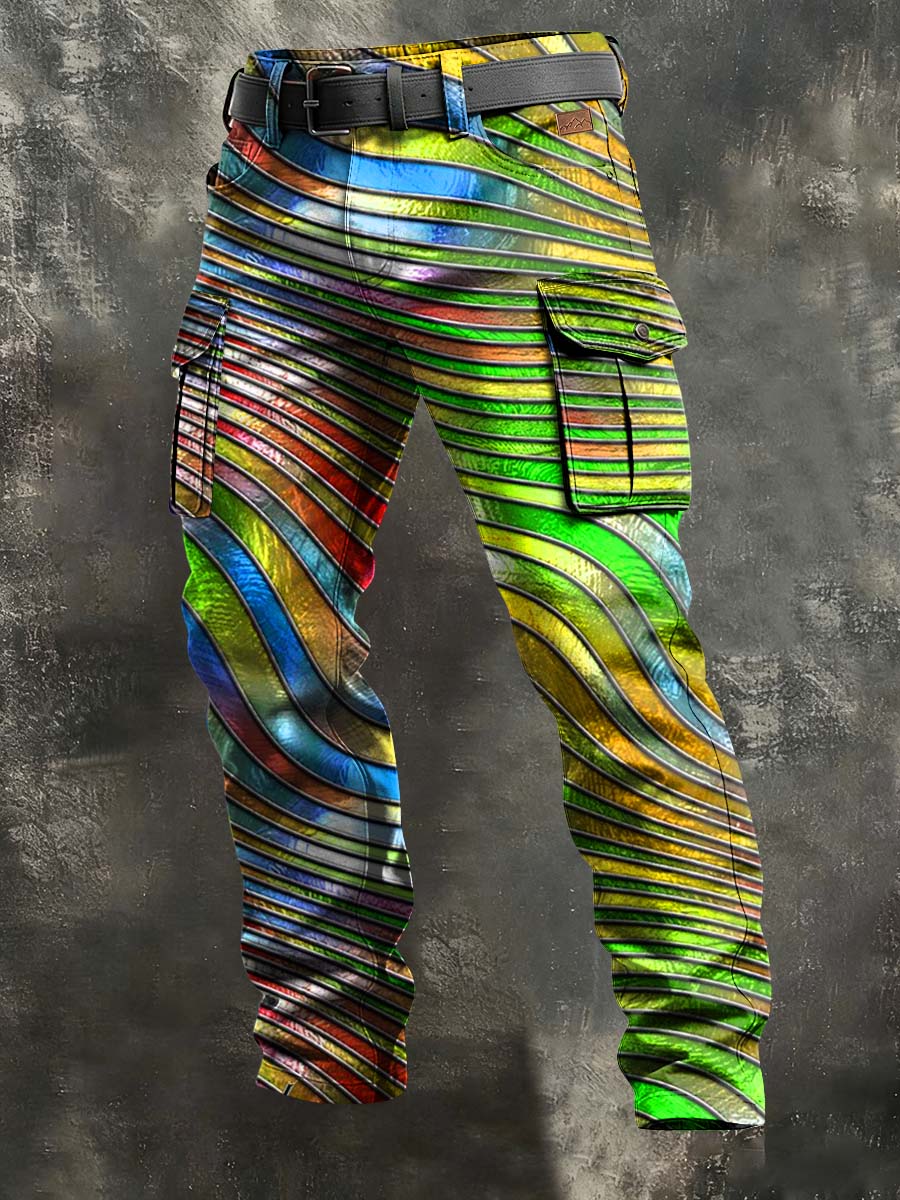 Herren Retro Urlaub Business Abstrakter Kunstdruck Freizeit kleidung Hose