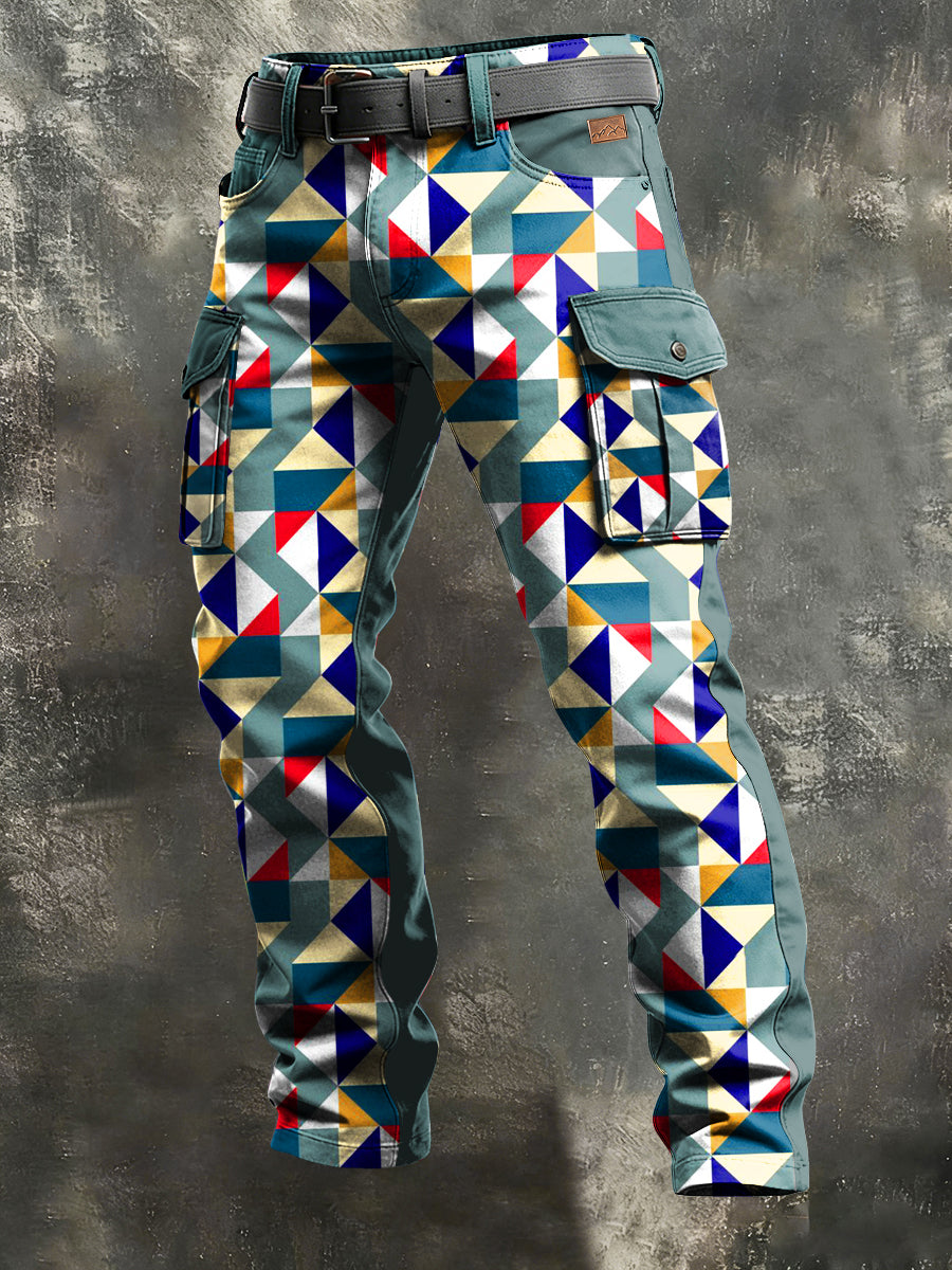 Herren-Retro-Urlaub Business-Kunstdruck Freizeit-Hose