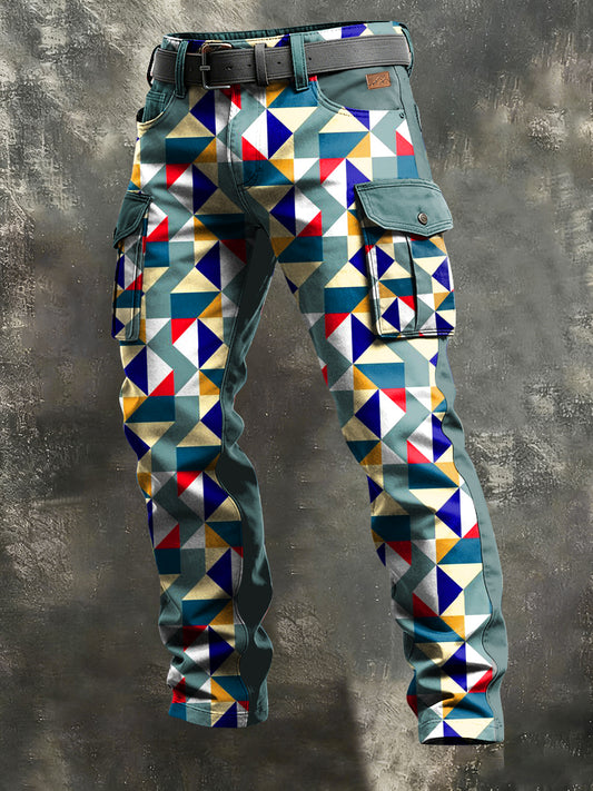 Herren-Retro-Urlaub Business-Kunstdruck Freizeit-Hose