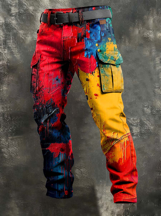 Herren-Retro-Urlaub Business-Kunstdruck Freizeit-Hose