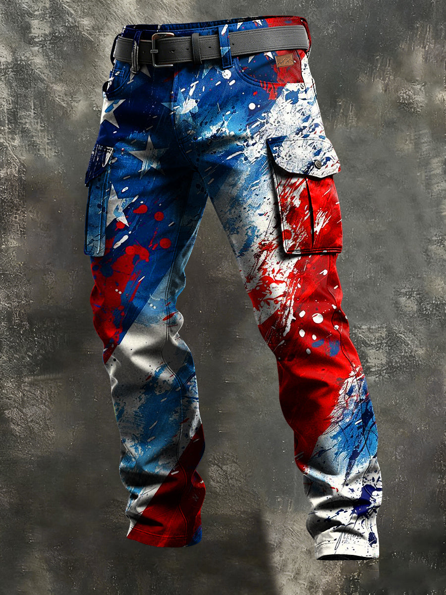 Herren-Retro-Urlaub Business-Kunstdruck Freizeit-Hose