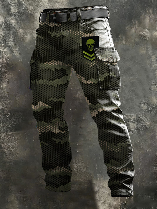 Herren Hex Camo Neon Skull Cargo hosen