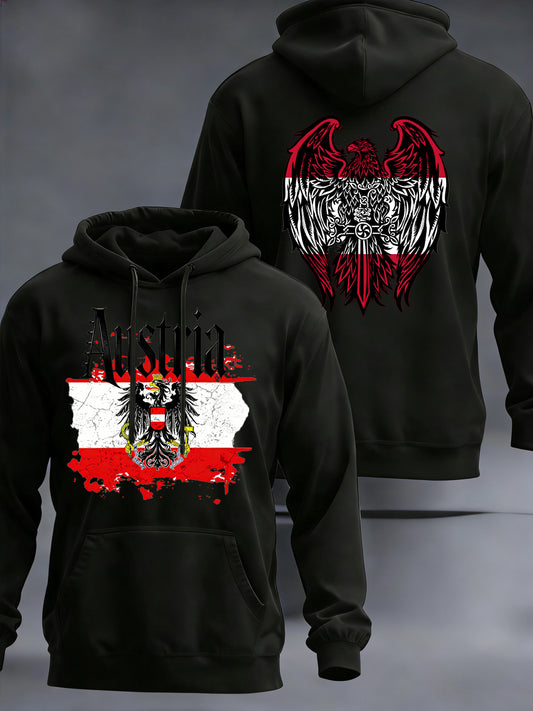Herren-Kapuzen-Sweatshirt mit österreichisch inspirierten Print
