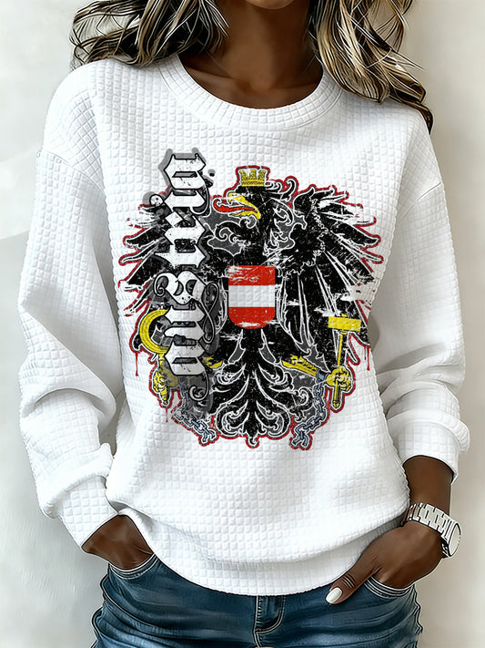 Langärmliges Damen hemd mit österreichisch inspirierter Print.
