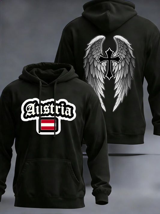 Herren-Kapuzen-Sweatshirt mit österreichisch inspirierten Print