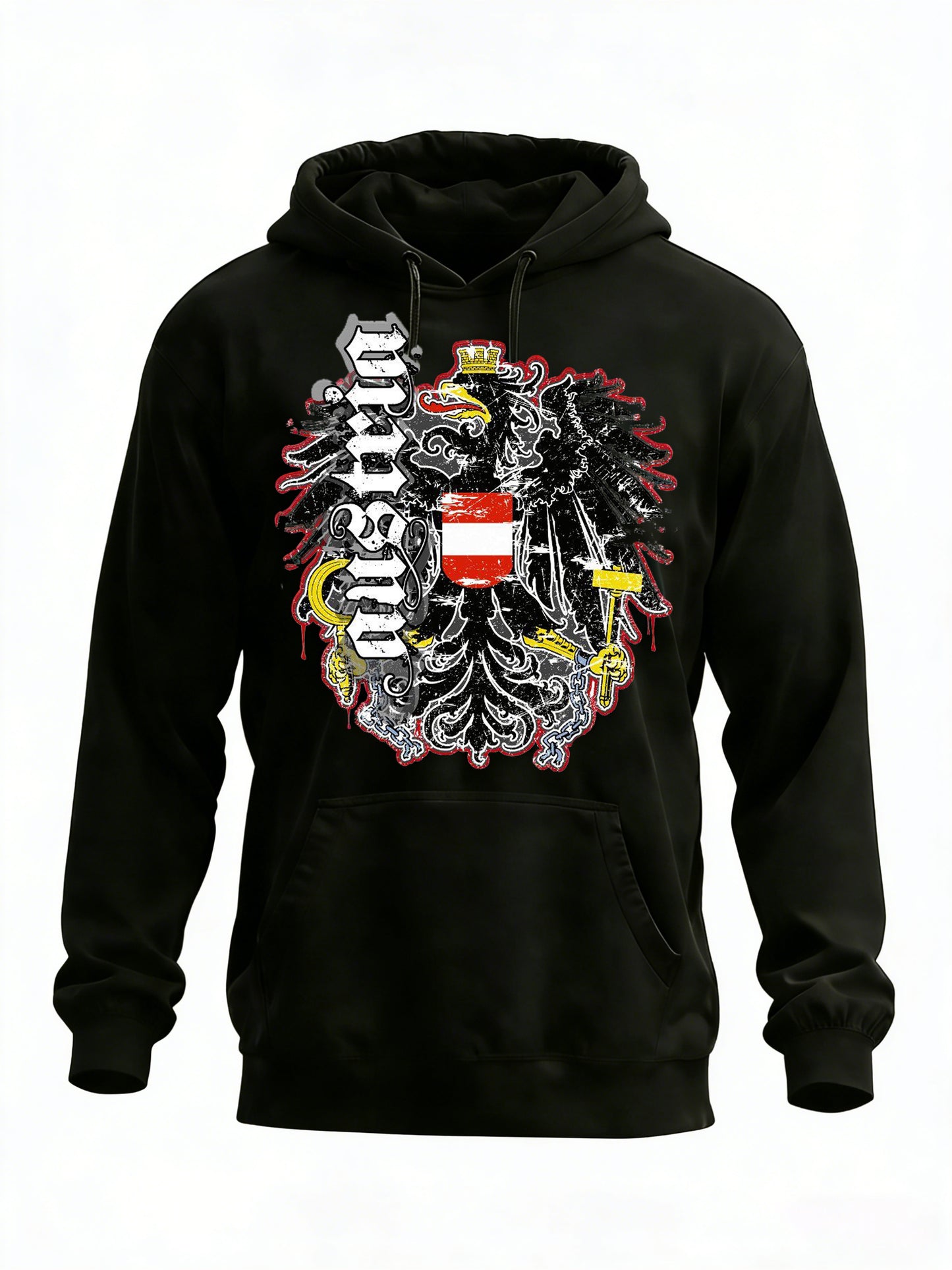 Herren-Kapuzen-Sweatshirt mit österreichisch inspirierten Print