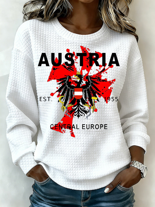 Langärmliges Damen hemd mit österreichisch inspirierter Print.