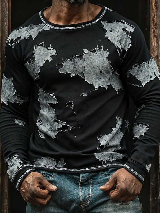 Herren Vintage Business Abstrakte Kunst Casual Top
