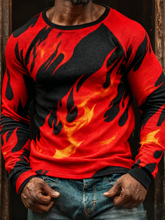 Herren Vintage Business Abstrakte Kunst Casual Top