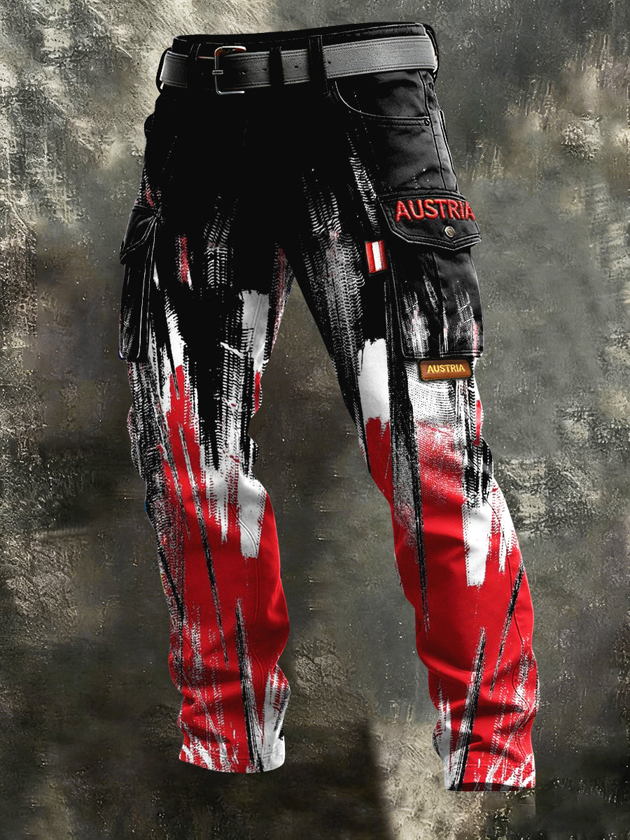 Herren österreich ische kreative Graffiti-Print Freizeit hose