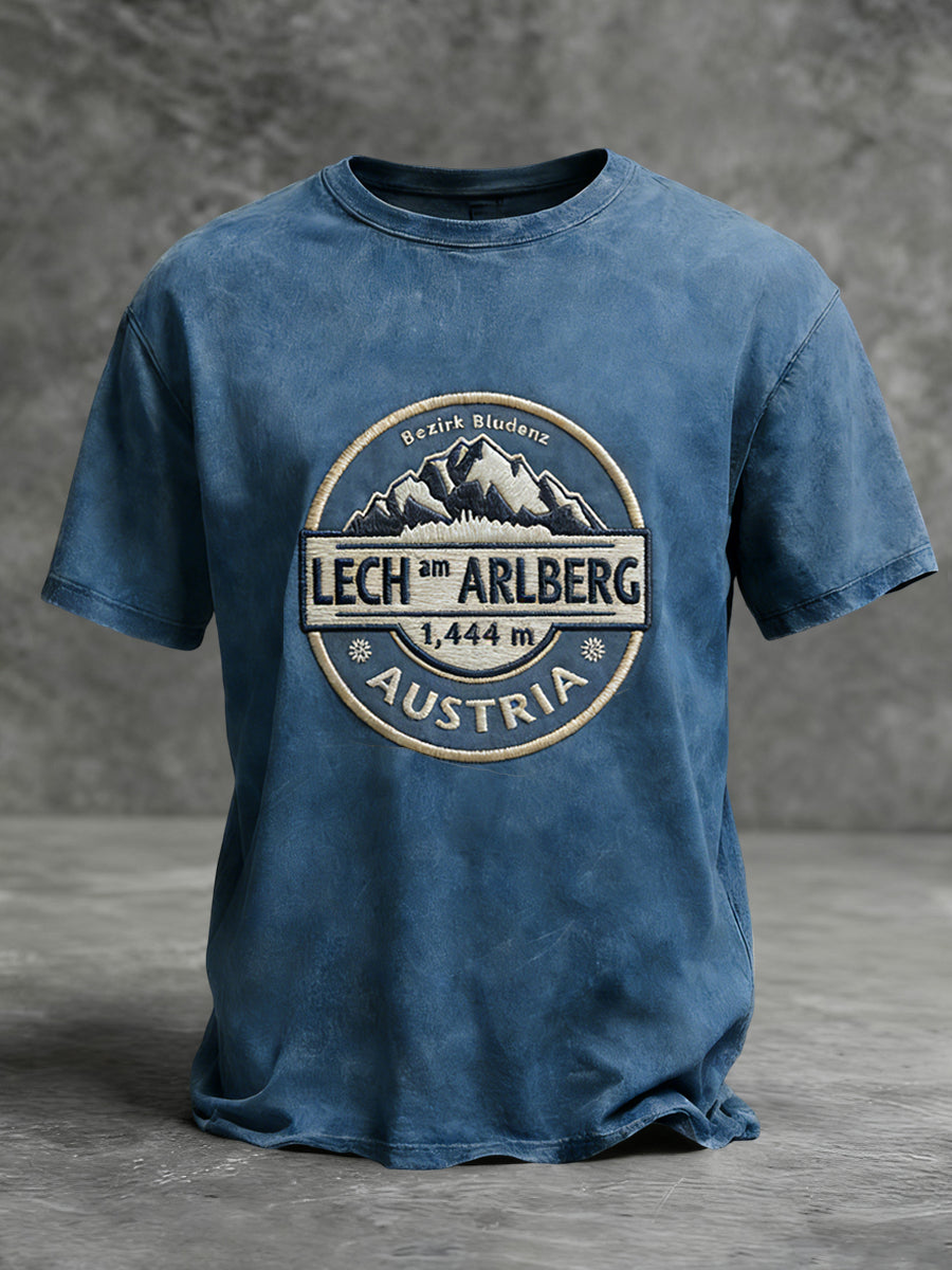 Retro österreich ische alpine Kunst lässig T-Shirt