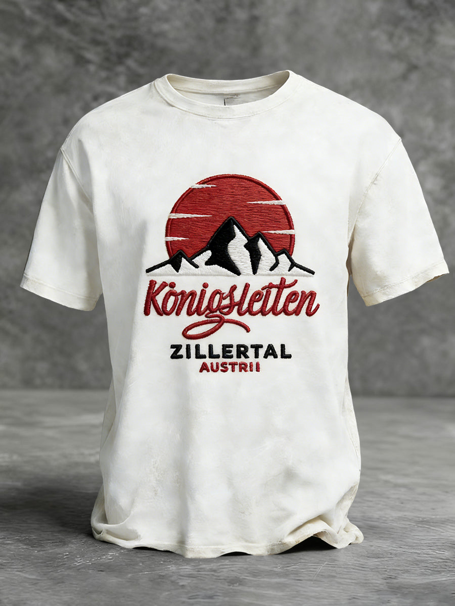 Retro österreich ische Alpen lässig T-Shirt