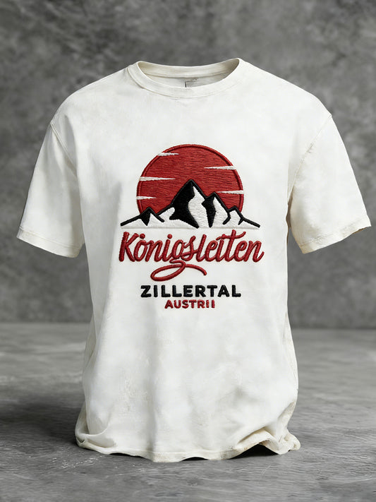 Retro österreich ische Alpen lässig T-Shirt