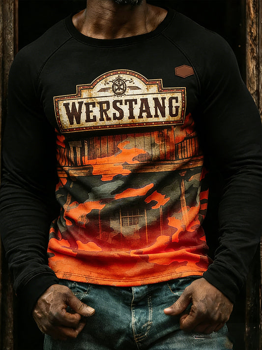 Herren Vintage Business Abstrakte Kunst Casual Top