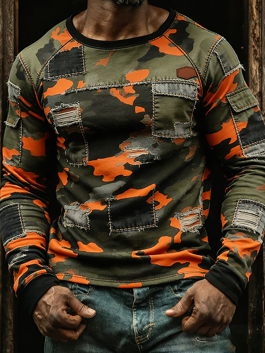 Herren Vintage Business Abstrakte Kunst Casual Top