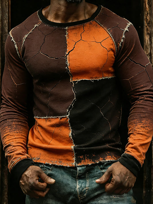 Herren Vintage Business Abstrakte Kunst Casual Top