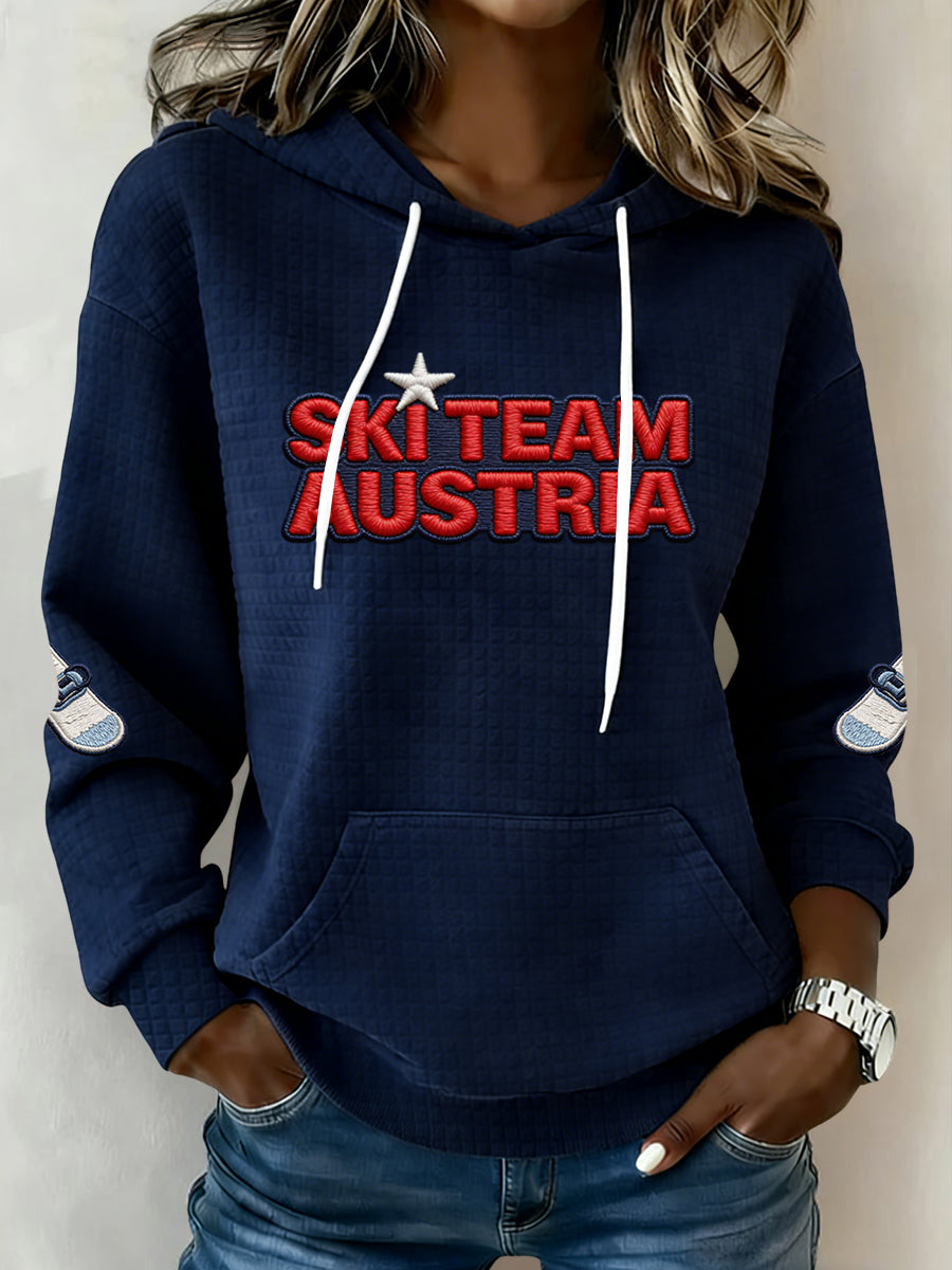 Damen Vintage Austrian Outdoor Ski Team Casual Hoodie
