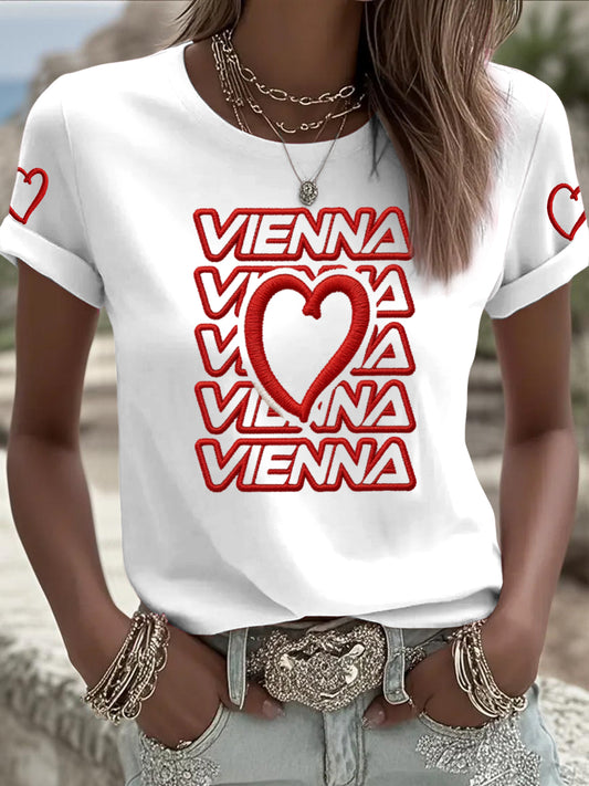 Damen Vintage Wien Gesangs wettbewerb lässig T-Shirt