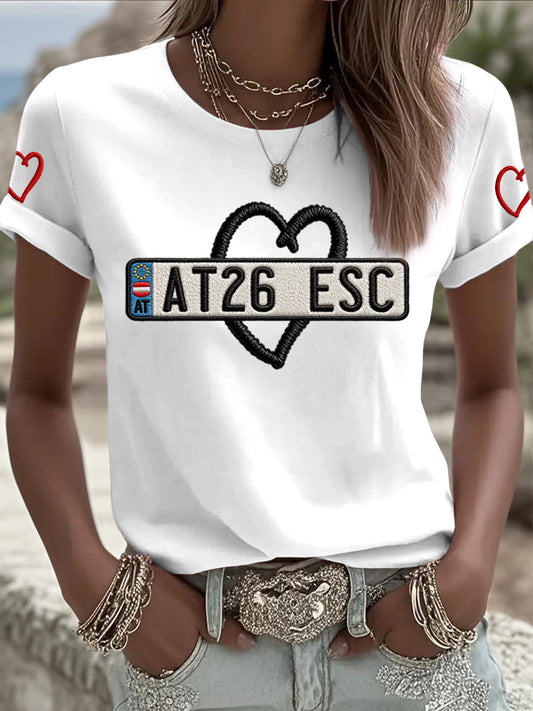 Damen Vintage Österreicher 2026 Song Contest Fan Casual T-Shirt