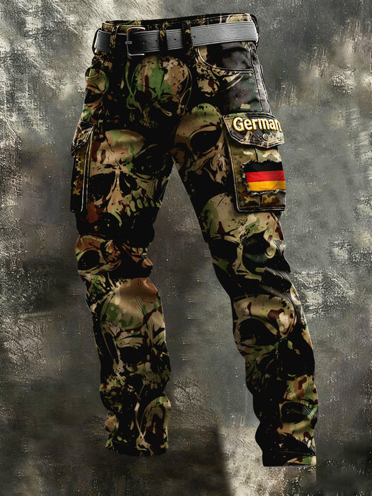Herren-Totenkopf-Camouflage-Print-Freizeit hose