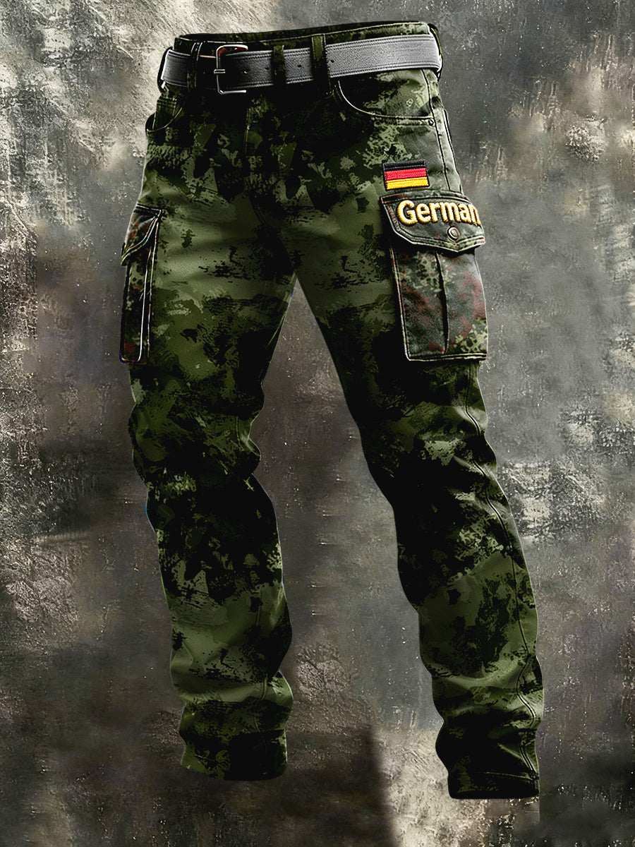 Männer deutsche Flagge Camouflage Print Freizeit arbeits hose