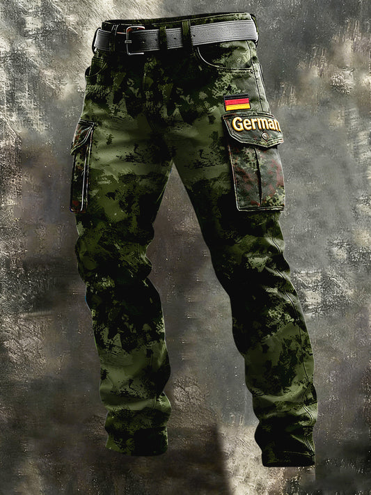 Männer deutsche Flagge Camouflage Print Freizeit arbeits hose