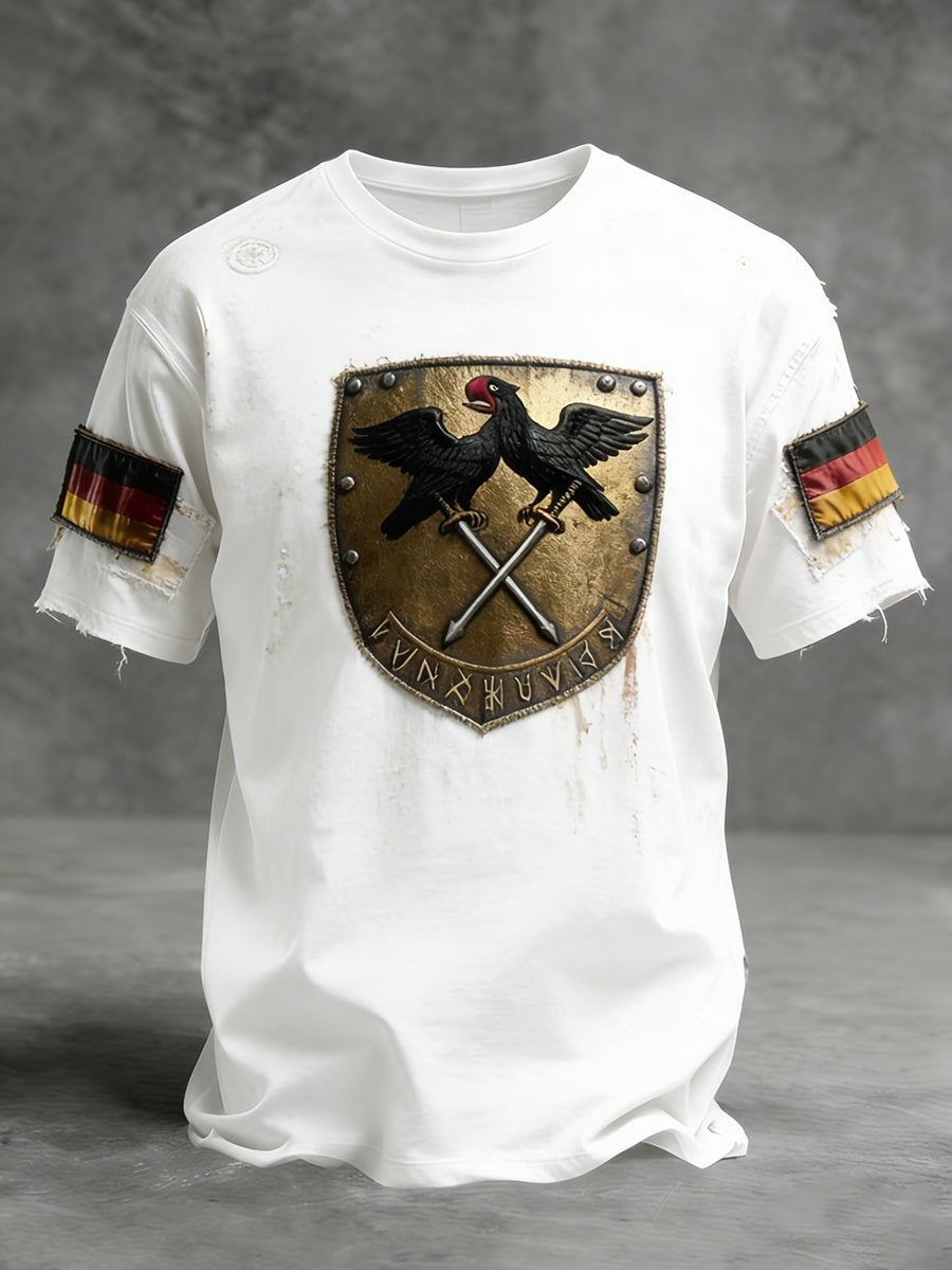 Herren Vintage T-Shirt mit deutscher Flagge im Casual-Style
