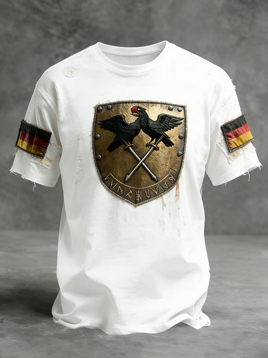 Herren Vintage T-Shirt mit deutscher Flagge im Casual-Style