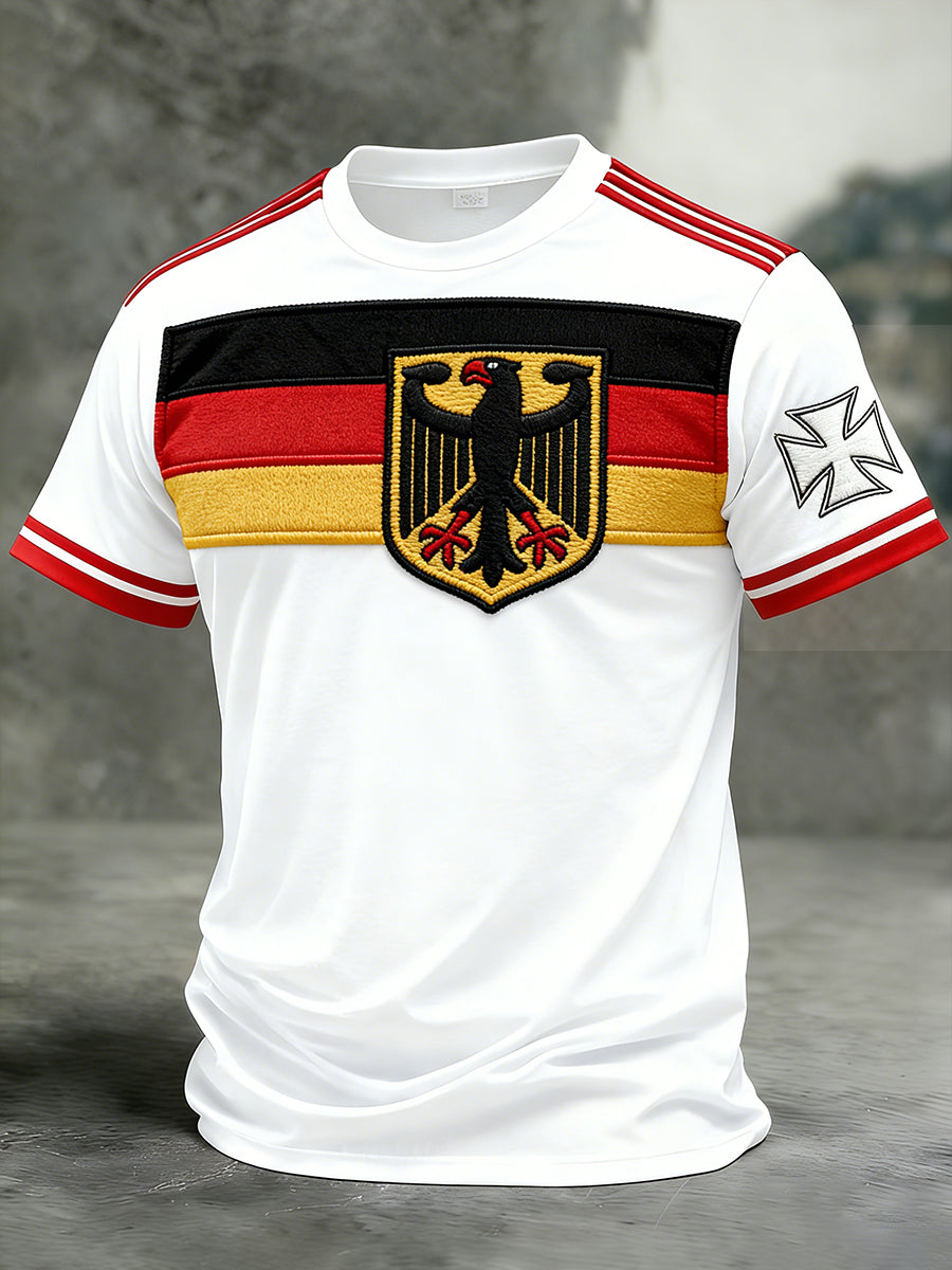 Herren Vintage T-Shirt mit deutscher Flagge im Casual-Style