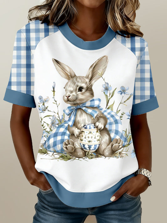 Frauen Osterhase Print T-Shirt