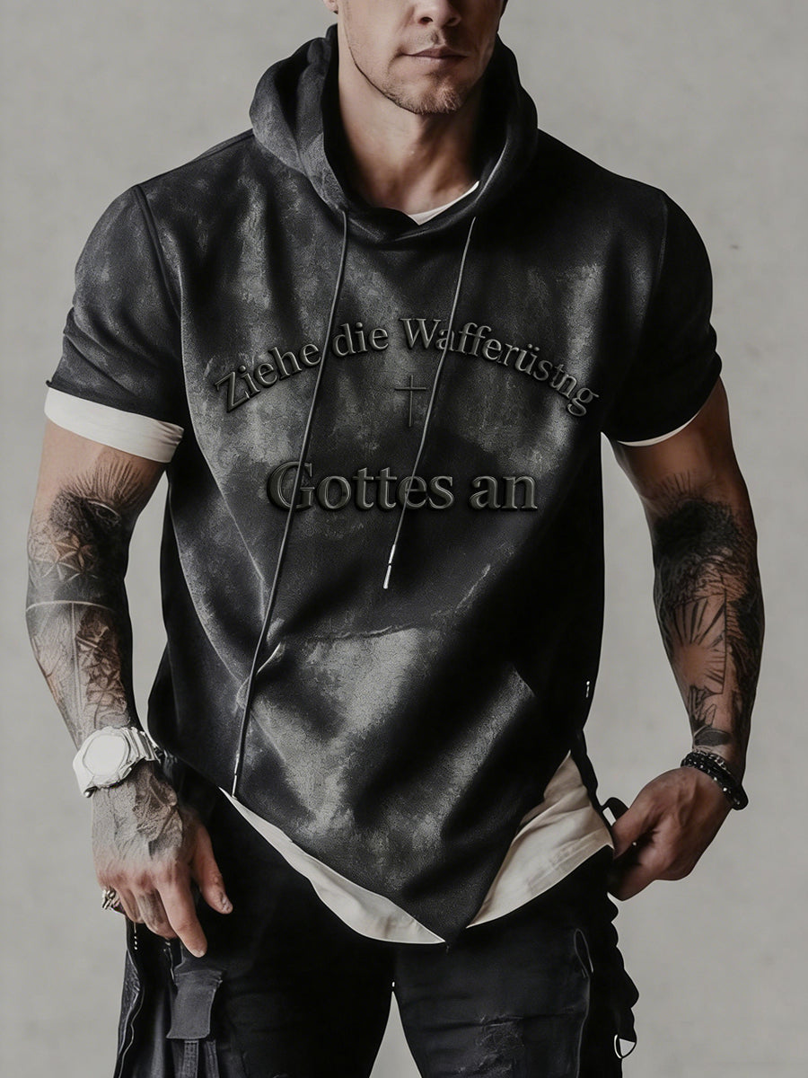 Herren-Sweatshirt mit kurzen Ärmeln mit Faith Print