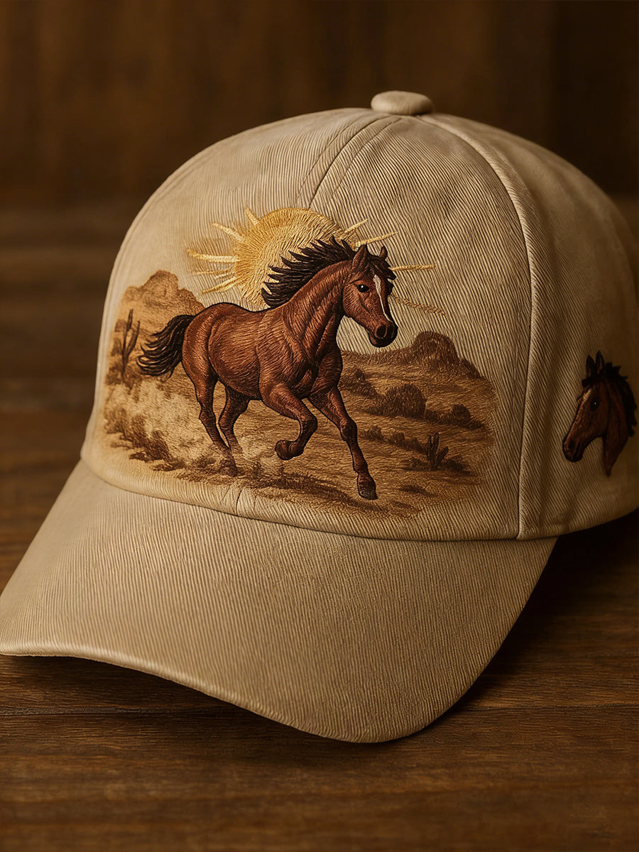 Unisex Vintage Pferd Kunstdruck Hut