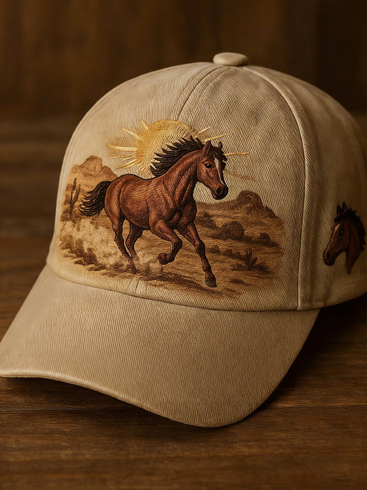 Unisex Vintage Pferd Kunstdruck Hut
