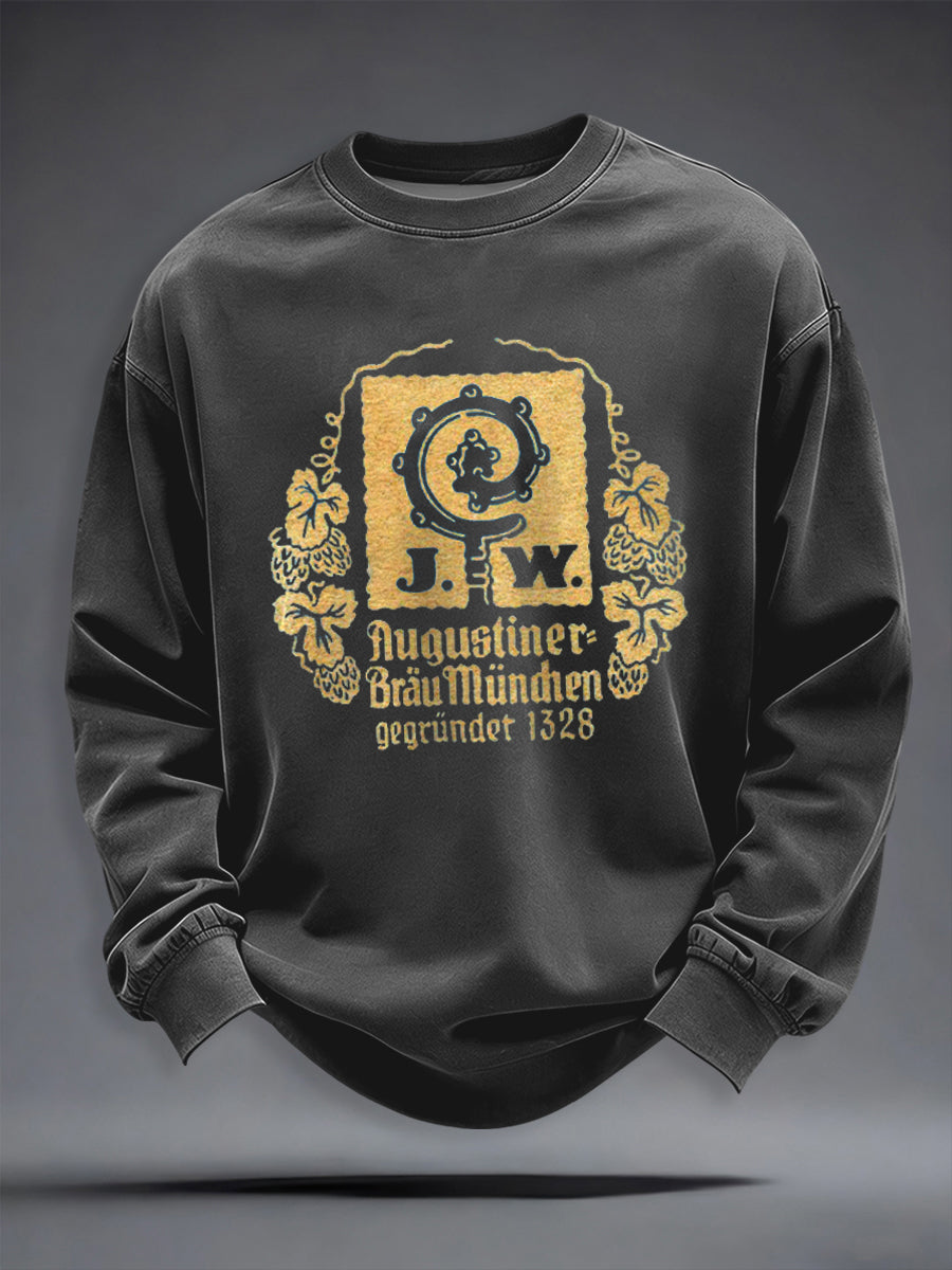 Herren-Bierliebhaber-Kapuzenpullover mit Rundhalsausschnitt