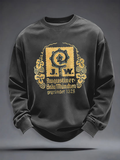 Herren-Bierliebhaber-Kapuzenpullover mit Rundhalsausschnitt