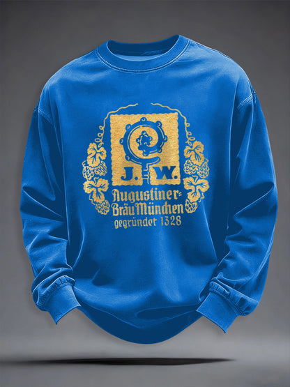 Herren-Bierliebhaber-Kapuzenpullover mit Rundhalsausschnitt