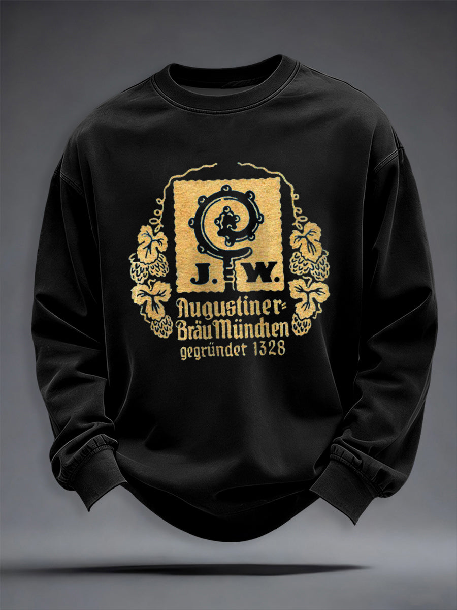 Herren-Bierliebhaber-Kapuzenpullover mit Rundhalsausschnitt