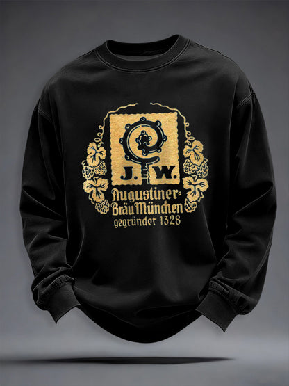 Herren-Bierliebhaber-Kapuzenpullover mit Rundhalsausschnitt